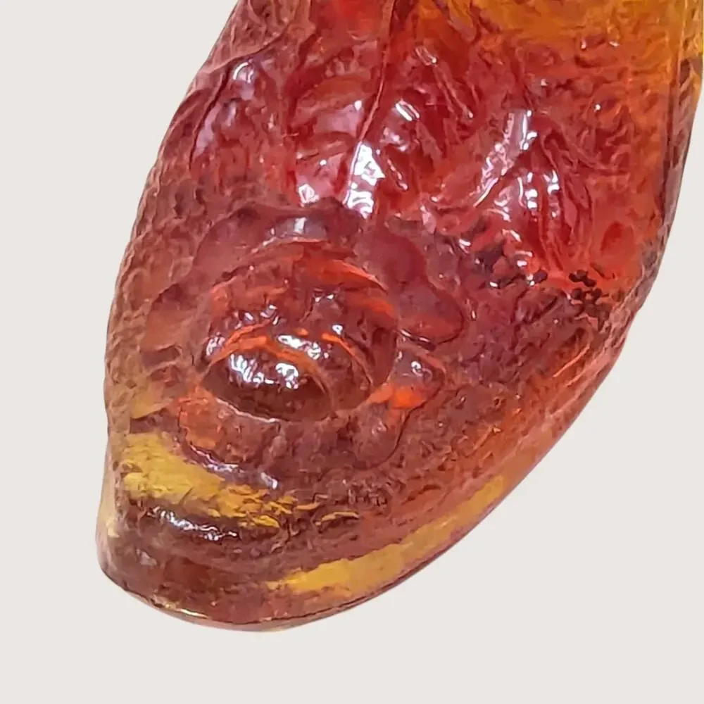 1970s Kanawha Amberina Glass Shoe